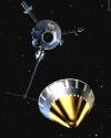 Spacecraft Galileo releasing a probe towards Jupiter (artist's conception)