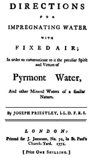Title Page - Impregnating Water With Fixed Air (1772)